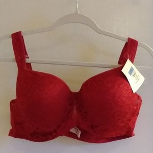 NWT Avenue Body Red Lacy Bra, Size 46B
